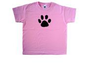 Paw Print Pink Kids T Shirt