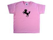 Rampant Horse Pink Kids T Shirt