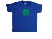 Irish Shamrock Royal Blue Kids T Shirt