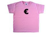 Euro Sign Pink Kids T Shirt