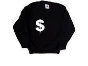 Dollar Sign Black Kids Sweatshirt
