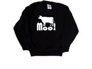 Cow Moo Funny Black Kids Sweatshirt