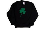 3 Leaf Irish Shamrock Black Kids Sweatshirt