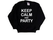 Keep Calmn And Party Funny Black Kids Sweatshirt