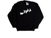Santas Sleigh Black Kids Sweatshirt