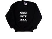 OMG WTF BBQ Funny Black Kids Sweatshirt