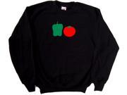 Green Pepper Red Tomato Black Sweatshirt