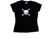 Skull And Crossbones Pirate Black Ladies T Shirt