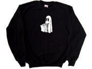 Ghost Trick or Treat Halloween Black Sweatshirt
