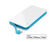 myPower 50L by iLuv 5000mAh Portable Dual USB Port Charger Battery Pack Power Bank with Lightning Micro USB Cable White