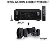 Denon AVR S700W Bundle 7.2 Channel Network A V Receiver with Bluetooth and Wi Fi Paradigm Cinema 100 Home Theater System