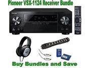 Pioneer VSX 1124 7.2 Channel Network A V Receiver Sennheiser HD201 Headphones Monster Power Cable HDMI and Screen Clean Bundle