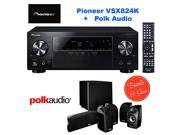 Pioneer VSX 824 5.2 Channel Network A V Receiver Black Polk Audio 5.1 TL1600 Speaker System