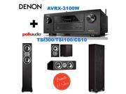 Denon AVR X3100W 7.2 Channel Full 4K Ultra HD A V Receiver with Bluetooth and Wi Fi 2 Polk Audio TSi300 Floorstanding Speaker Polk Audio TSi100 Bookshelf Sp