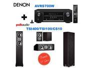 Denon AVRS700W 7.2 Channel Full 4K Ultra HD A V Receiver with Bluetooth and Wi Fi 2 Polk Audio TSi400 Speaker 2 way Black Polk Audio TSi100 Bookshelf Sp