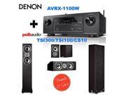 Denon AVR X1100W 7.2 Channel Full 4K Ultra HD A V Receiver with Bluetooth and Wi Fi 2 Polk Audio TSi300 Floorstanding Speaker Polk Audio TSi100 Bookshelf Sp