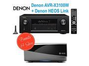 Denon AVR X3100W 7.2 Channel Full 4K Ultra HD A V Receiver with Bluetooth and Wi Fi Denon HEOS Link Wireless Pre Amplifier