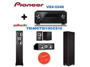 Pioneer VSX 524 K Audio and Video Component Receivers 2 Polk Audio TSi400 Speaker 2 way Black Polk Audio TSi100 Bookshelf Speakers Pair Black Polk