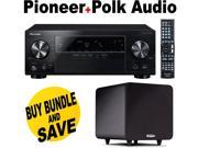 PIOVSX824KBND14 Pioneer VSX 824 5.2 Channel Network A V Receiver Black Pol Speakers Bundle