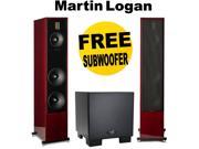 MLO60XTCHERRYBND33 MartinLogan Motion 60XT Floor Standing Speaker Gloss Blac Speakers Bundle