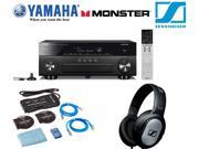 Yamaha RX A860BL 7.2 Channel Network AV Receiver Home Theater Accessory Two Monster 6 ft. Home Theater Power Center and Screen Cleaning Kit Cloth Sennhei