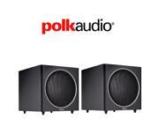 1 Pair 2 pieces Polk Audio PSW125 12 Inch Powered Subwoofer Single Black Bundle