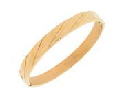 Stainless Steel Rose Gold Tone Faceted Bangle Bracelet