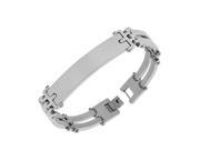 Stainless Steel Silver Tone Name Tag Men s Link Chain Bracelet