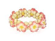 Fashion Alloy Polymer Clay Hawaiian Flowers Beaded Stretch Bracelet