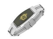 Stainless Steel Black Silver Gold Tone Handcuff Mens Bracelet With Clasp