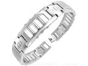 Stainless Steel Silver Tone Twisted Cable Rope Mens Links Chain Bracelet