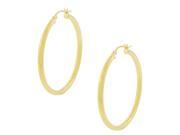 925 Sterling Silver Yellow Gold Tone Classic Hoop Earrings
