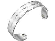 Stainless Steel Silver Tone Pray Until Something Happens Open End Womens Cuff Bracelet