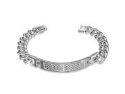 Stainless Steel Silver Tone Classic Mens Link Chain Bracelet with Clasp