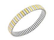 Stainless Steel Two Tone Classic Polished Stretch Mesh Bracelet