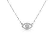 925 Sterling Silver White CZ Womens Evil Eye Hamsa Pendant Necklace 925 Sterling Silver White CZ Womens Evil Eye Hamsa Pendant Necklace