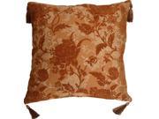 Pillow Decor Traditional Floral in Rust 24x24 Decorative Pillow