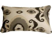 Pillow Decor Bold Gray Ikat 12x20 Decorative Pillow