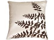 Pillow Decor White with Brown Bold Fern Throw Pillow