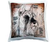 Schnauzer Cropped Ears Dog Pillow 17x17
