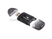 USB 2.0 Mini Adapter MMC SD SDHC Memory Card Reader Writer Flash Drive Gray
