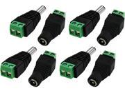 Super Power Supply® 8 Pack 5.5mm x 2.1mm 5.5x2.1mm Male and Female Jack DC Power Adapter Plug for CCTV Surveillance Camera Screw Tip