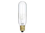 Satco S3912 15W 145V T6 Clear E12 Candelabra Base Incandescent light bulb