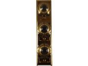 Lee Electric BC208B Brass Wired Classic 3 Gang Family Unlighted Push Button With Black Button For Bell