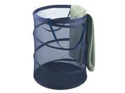 Pro Mart 3089034 Spiral Pop Up Laundry Hamper Blue Mesh Polyester