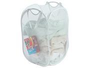 Pro Mart Dazz 3016115 Pop Up Hamper With Reinforced Corners White Mesh Polyester