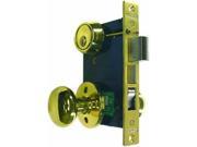 Marks 22AC 3 W RHR Polished Brass Right Hand Ornamental Knobe Rose Mortise Entry Lockset Iron Gate Door Double Cylinder Lock Set 2 1 2 Backset 1 X 7 1 8