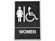 Hy Ko DB 2 6 x 9 Braille Women Handicapped Restroom Sign Braille Raided Lettering Graphics