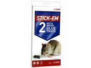 JT Eaton 155N 2 Pack 5 x 10 Stick Em Pre Baited Rat and Mouse Size Peanut Butter Scented Glue Trap