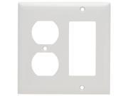 Pass Seymour SP826WU White 2 Gang 1 Duplex Outlet Opening 1 Decorator Opening Urea Wall Plate
